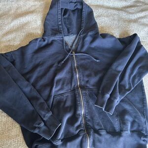 Brandy Melville Navy Blue Hoodie Jacket
